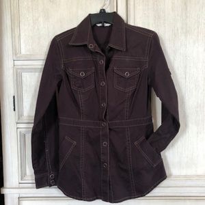 Cabi style # 162 safari snap jacket brown. NWOT.